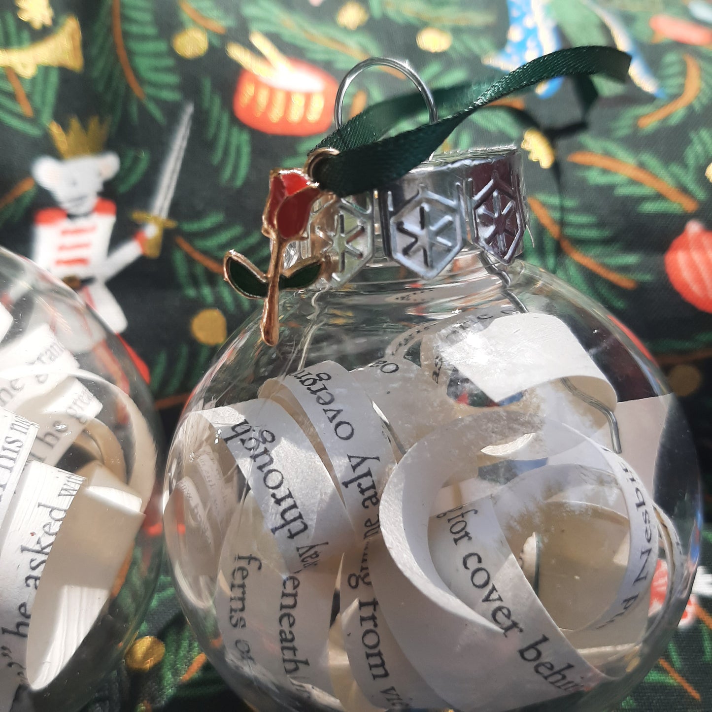 Bookish Glass Ornaments: Chip and the Book of Rose Leaves