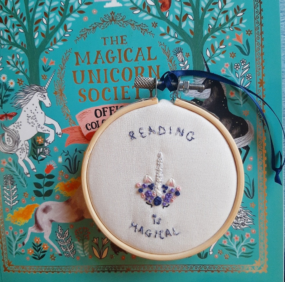 Reading is Magical Unicorn Embroidery