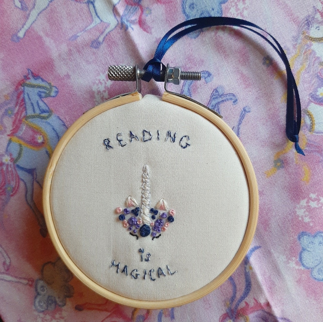 Reading is Magical Unicorn Embroidery