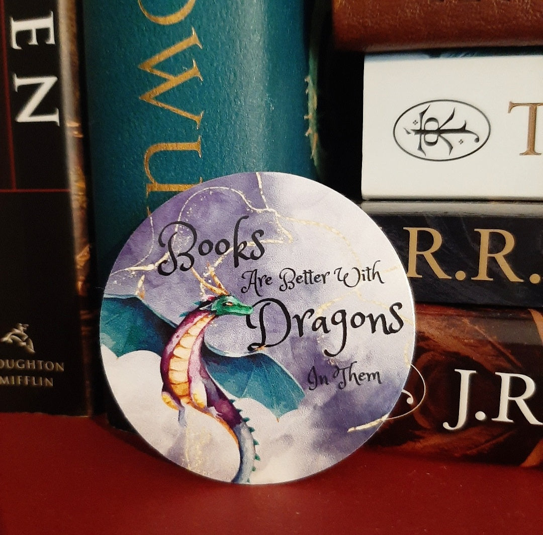 Books Are Better With Dragons Sticker
